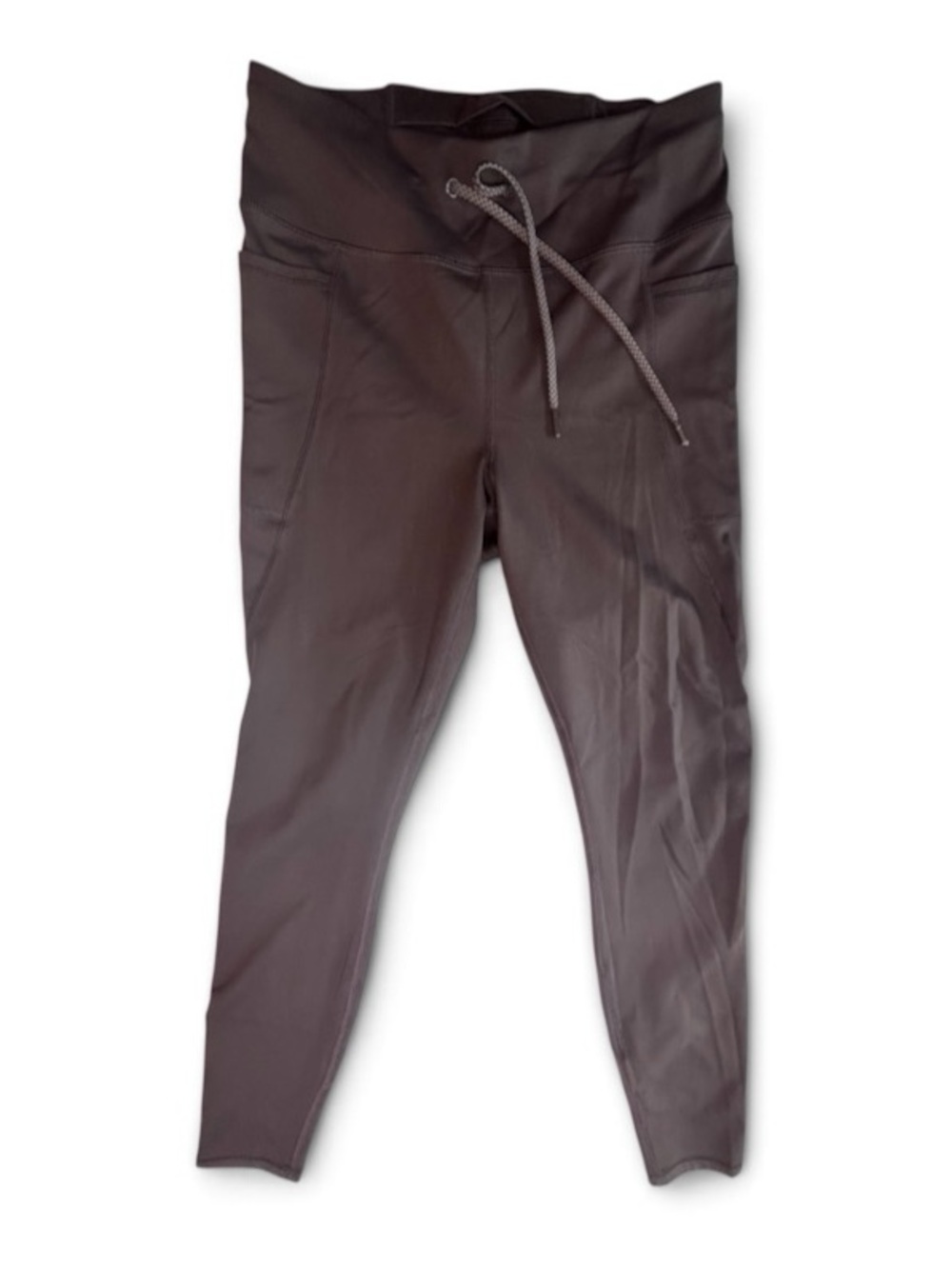 Yogalicious Brown High-Rise Drawstring Leggings with Pockets